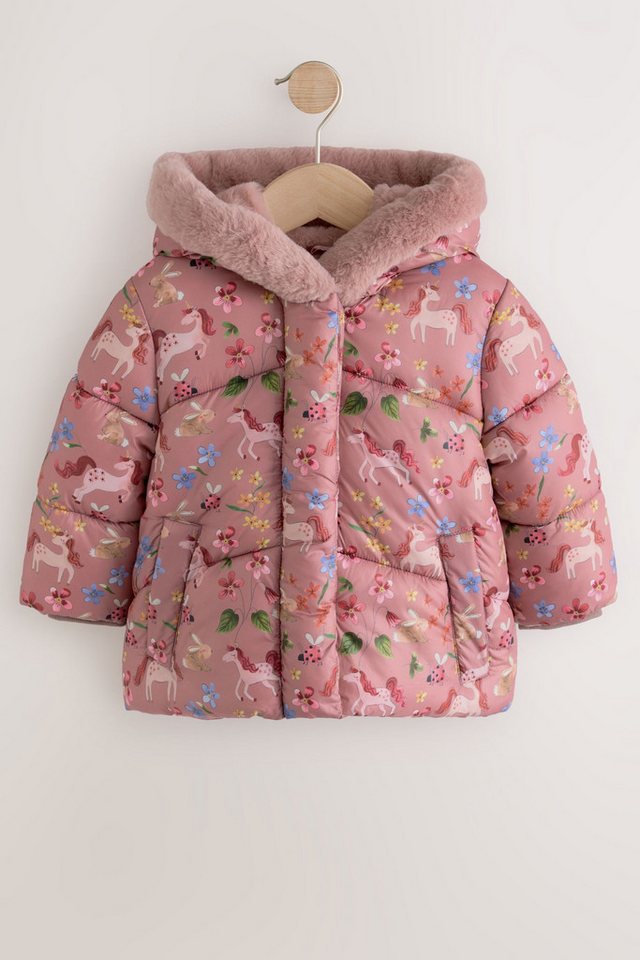 Next Fellimitatmantel Wasserabweisende Steppjacke mit Kunstfell (1-tlg) – Bild 5 von 5