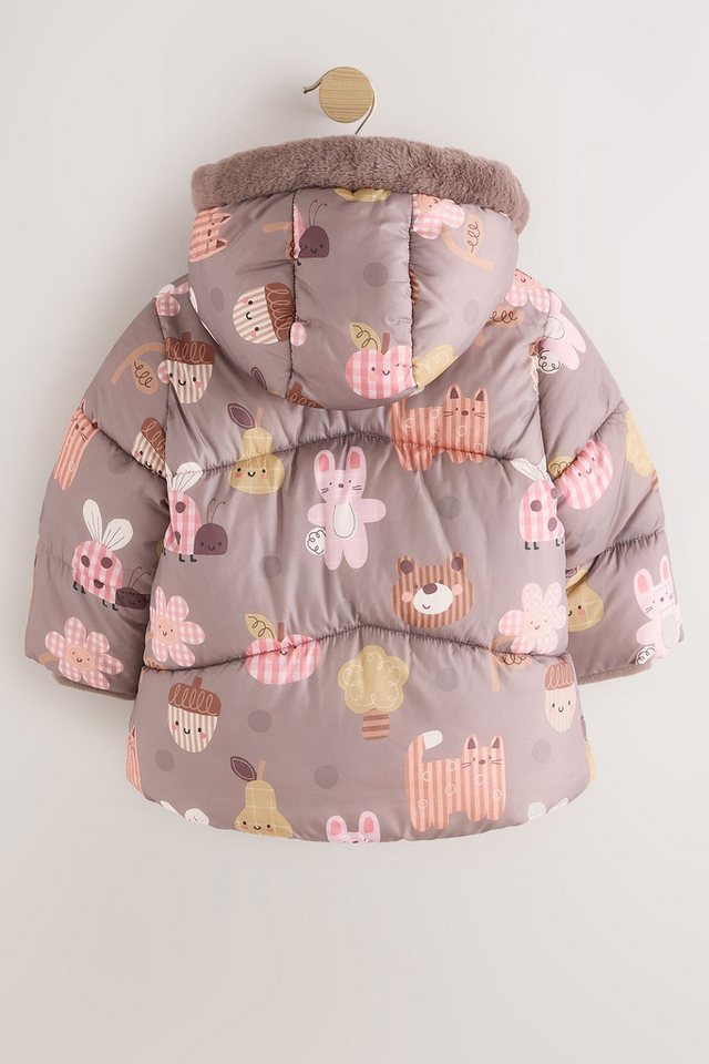 Next Fellimitatmantel Wasserabweisende Steppjacke mit Kunstfell (1-tlg) – Bild 2 von 5