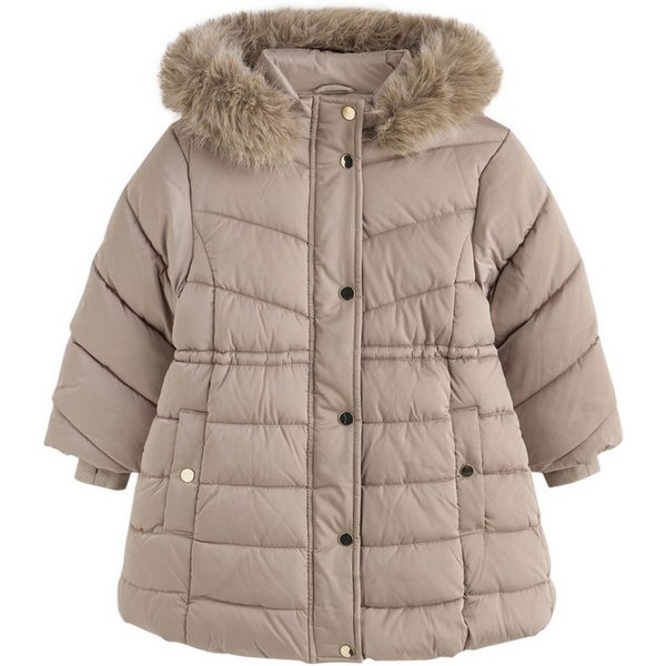 Next Fellimitatmantel Wasserabweisende Steppjacke mit Kunstfell (1-tlg)