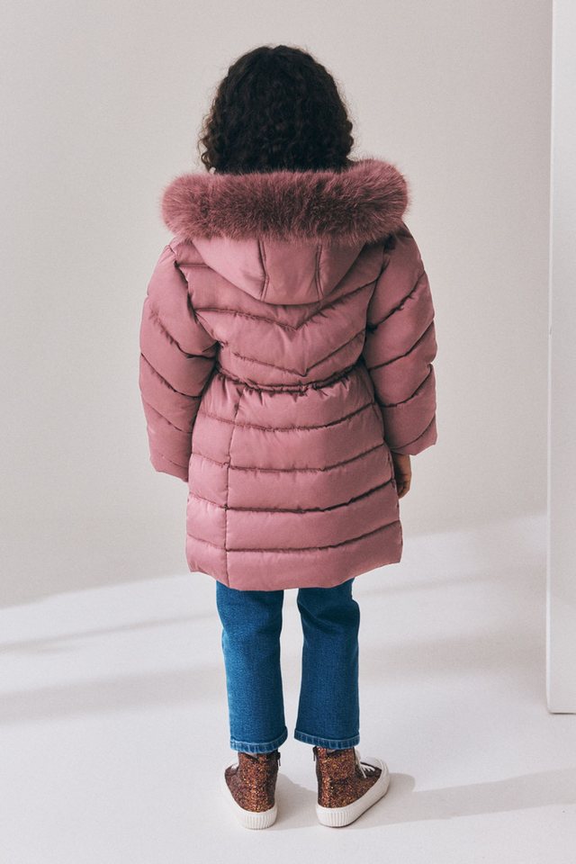 Next Fellimitatmantel Wasserabweisende Steppjacke mit Kunstfell (1-tlg) – Bild 2 von 5