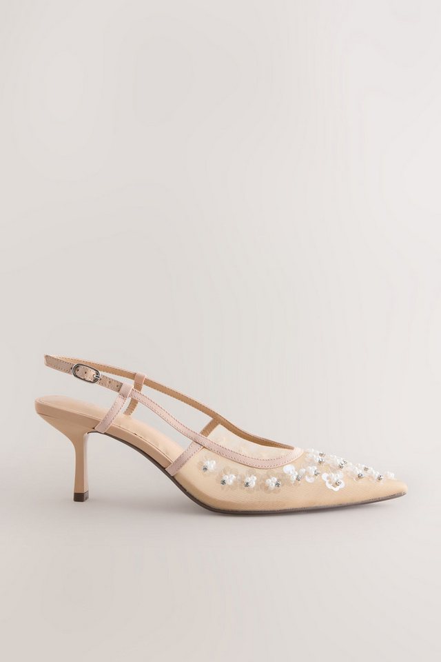 Next Forever Comfort® Spitze Mesh-Slingbacks mit Absatz Slingsandale – Bild 2 von 5