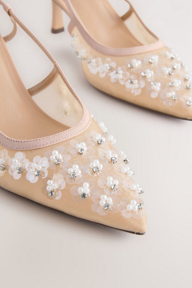 Next Forever Comfort® Spitze Mesh-Slingbacks mit Absatz Slingsandale – Bild 3 von 5