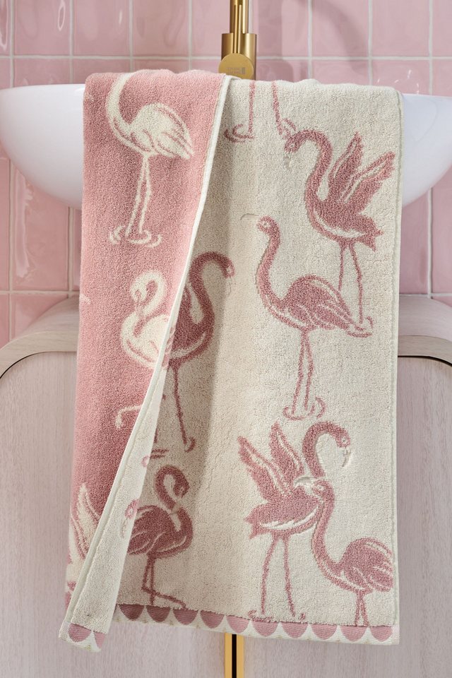 Next Handtuch Handtuch Flamingo mit Glitzerdetails, (1-St) – Bild 2 von 5