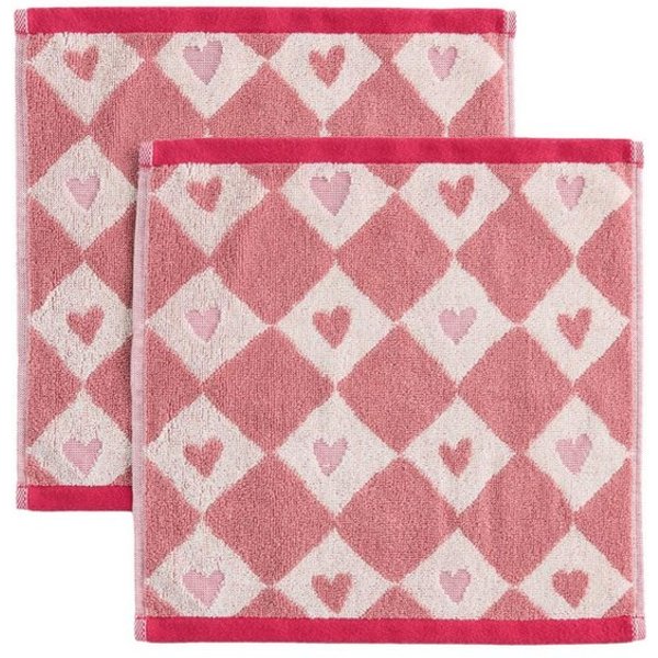 Next Handtuch Gesichtswaschlappen Herz, 2er-Pack, (2-St)