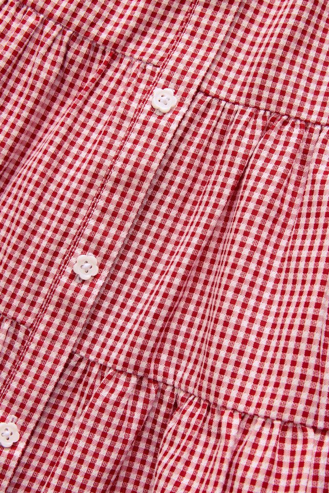 Next Hemdblusenkleid Gestuftes Kleid mit Vichykaros und Kragen (1-tlg) – Bild 4 von 5