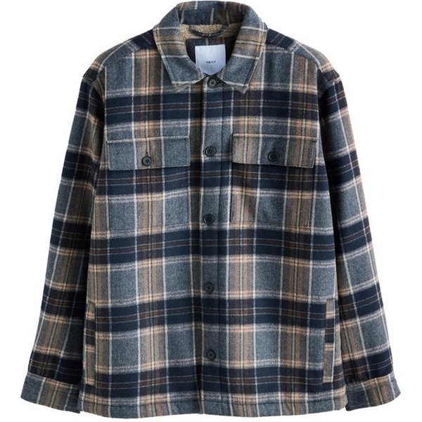 Next Hemdjacke Karierte Hemdjacke mit Teddyfellfutter (1-St)