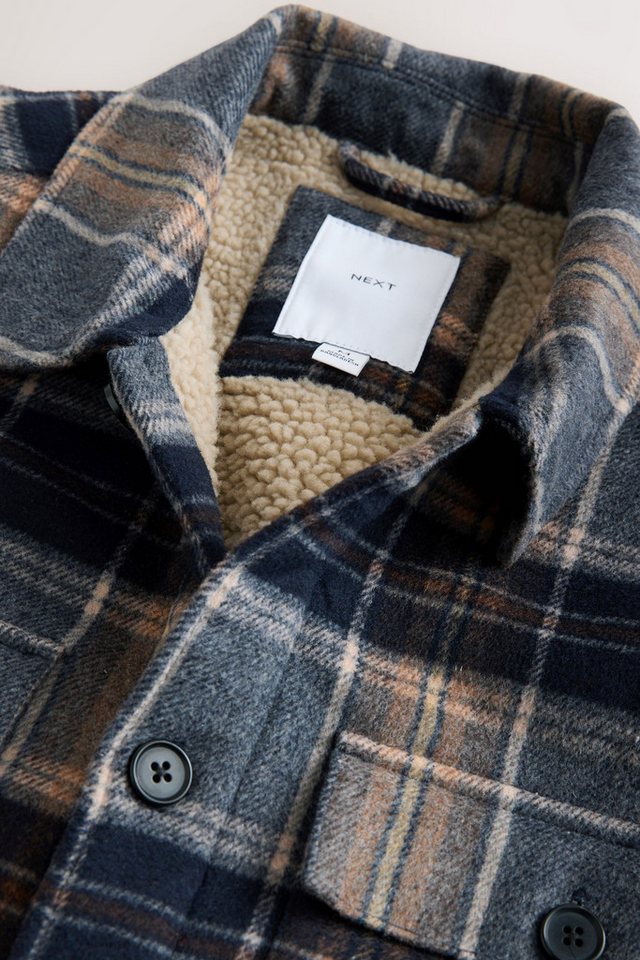 Next Hemdjacke Karierte Hemdjacke mit Teddyfellfutter (1-St) – Bild 3 von 5
