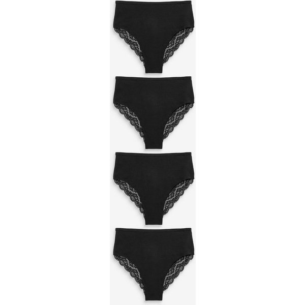 Next High-Waist-Slip Hochbund-Spitzenslips 4er-Pack, hoher Beinschnitt (4-St)