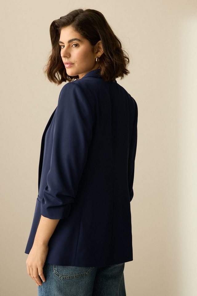 Next Jackenblazer Relaxed Fit Blazer mit Raffärmeln und Vichykaros (1-tlg) – Bild 2 von 5