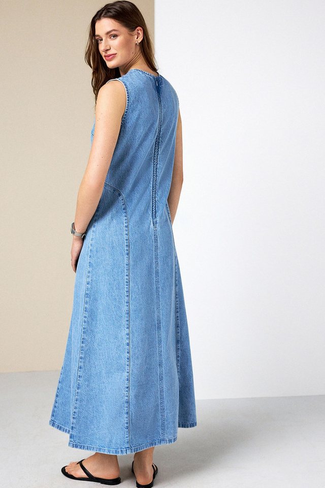 Next Jeanskleid Ärmelloses, nahtloses Denim-Maxikleid (1-tlg) – Bild 2 von 5