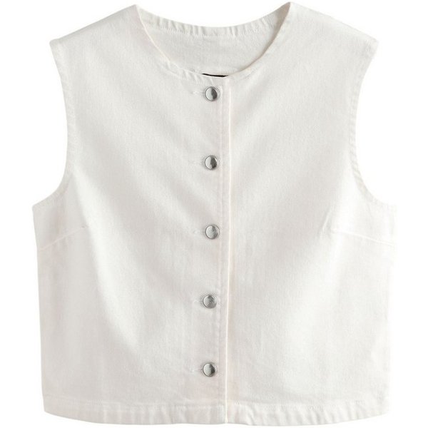 Next Jeansweste Elegante, verkürzte Denim-Weste (1-tlg)