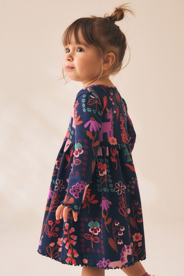 Next Jerseykleid Geripptes Langarmkleid (1-tlg) – Bild 2 von 5