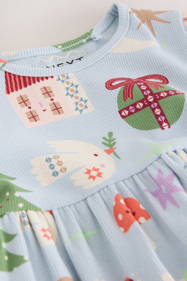 Next Jerseykleid Langärmeliges, geripptes Weihnachtskleid (1-tlg) – Bild 3 von 5