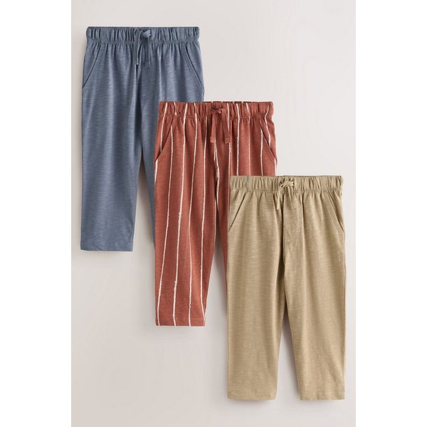 Next Jogginghose Strukturierte Jogginghose, weites Bein, 3er-Pack (3-tlg)