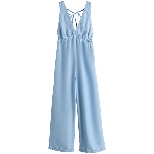 Next Jumpsuit Jumpsuit mit weitem Bein, Kurzgröße (1-tlg)