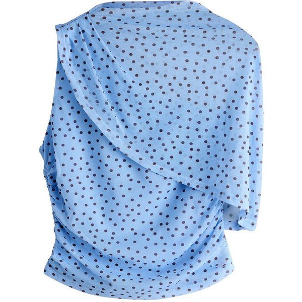 Next Kurzarmbluse Asymmetrisches Cape-Oberteil mit Mesh (1-tlg)