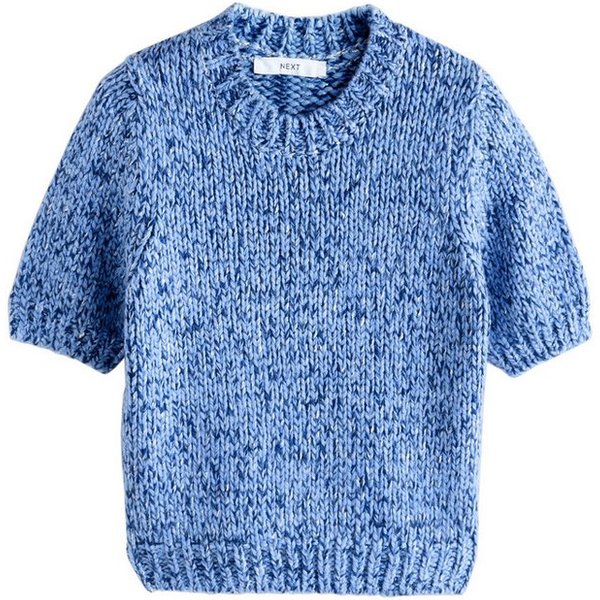 Next Kurzarmpullover Twist-Strick T-Shirt mit halblangen Ärmeln (1-tlg)