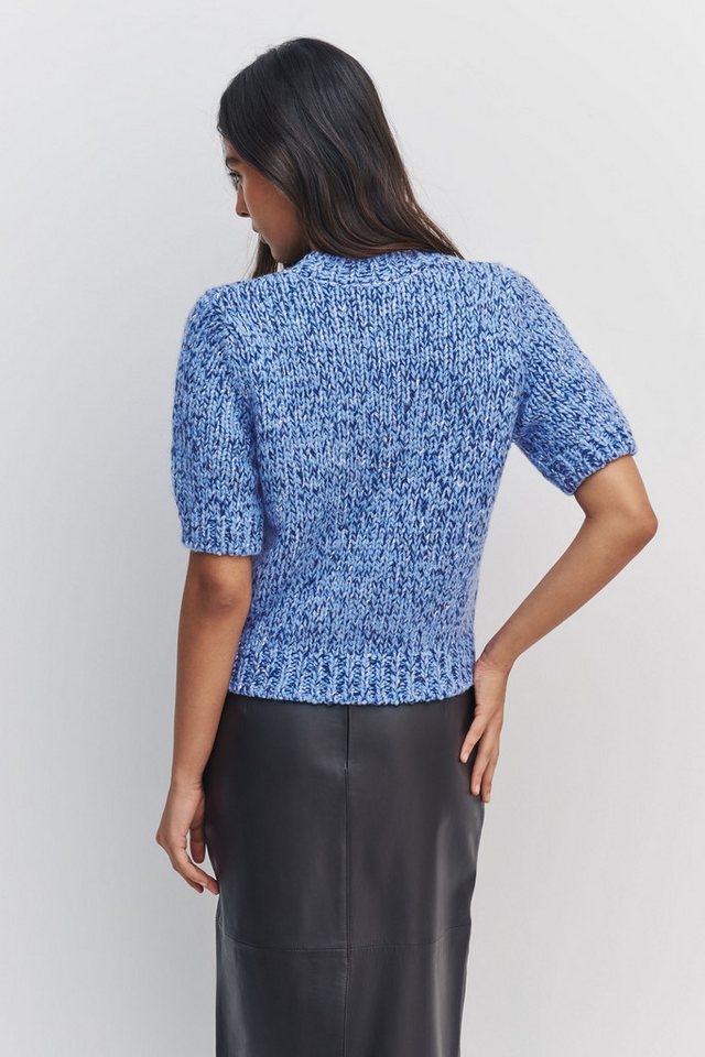 Next Kurzarmpullover Twist-Strick T-Shirt mit halblangen Ärmeln (1-tlg) – Bild 2 von 5
