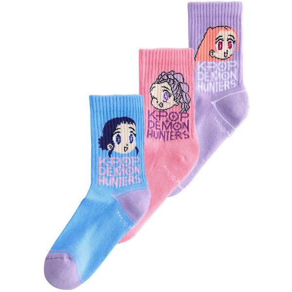 Next Kurzsocken 3er-Pack gerippte Söckchen, KPOP Demon Hunters (3-Paar)