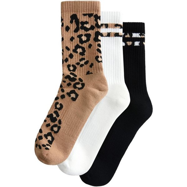 Next Kurzsocken Gerippte Sportsöckchen, Fußgewölbestütze, 3er-Pack (3-Paar)