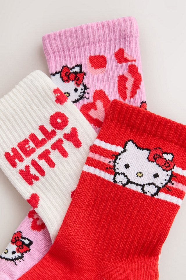 Next Kurzsocken Hello Kitty Gerippte Söckchen Polstersohle, 3 Stk. (3-Paar) – Bild 3 von 5