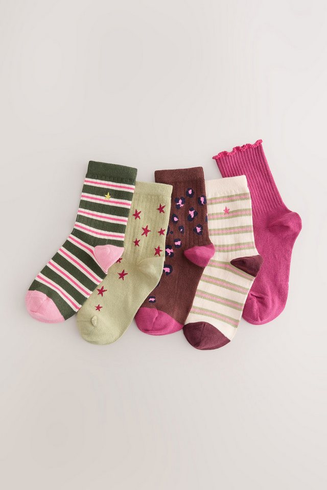 Next Kurzsocken Söckchen, Streifen, Sterne & Animal, 5er-Pack (5-Paar) – Bild 3 von 5