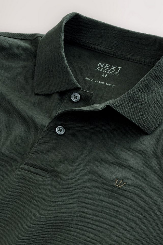 Next Langarm-Poloshirt Regular Fit Lärmeliges Pikee-Poloshirt (1-tlg) – Bild 4 von 5