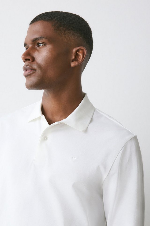 Next Langarm-Poloshirt Regular Fit Lärmeliges Pikee-Poloshirt (1-tlg) – Bild 3 von 5