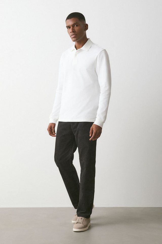 Next Langarm-Poloshirt Regular Fit Lärmeliges Pikee-Poloshirt (1-tlg) – Bild 5 von 5
