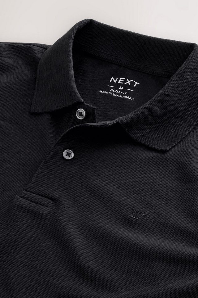Next Langarm-Poloshirt Regular Fit Lärmeliges Pikee-Poloshirt (1-tlg) – Bild 3 von 5