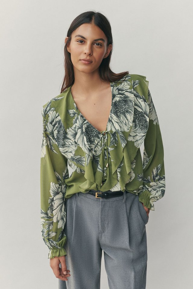 Next Langarmbluse Langärmelige Bluse mit Rüschenfront (1-tlg) – Bild 5 von 5
