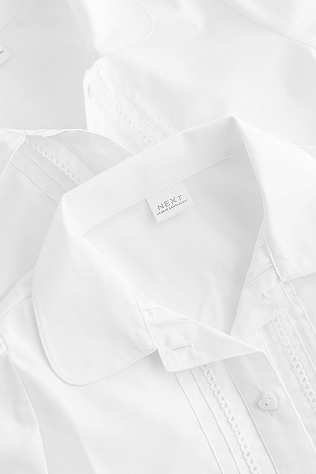 Next Langarmbluse Langärmelige Schulbluse mit Spitzenbesatz 2er-Pack (1-tlg) – Bild 2 von 4