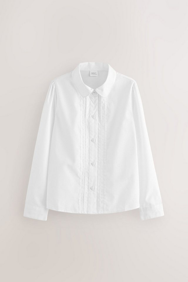 Next Langarmbluse Langärmelige Schulbluse mit Spitzenbesatz 2er-Pack (1-tlg) – Bild 3 von 4