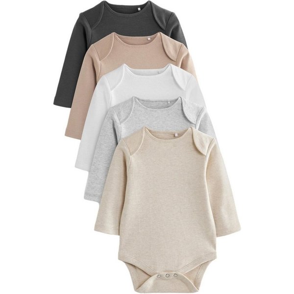 Next Langarmbody 5er-Pack Essential Baby-Bodysuits mit langem Arm (5-tlg)