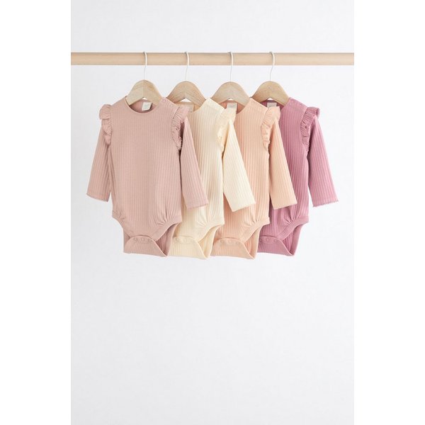 Next Langarmbody Baby Langarm-Bodysuits mit Rüschen im 4er-Pack (4-tlg)