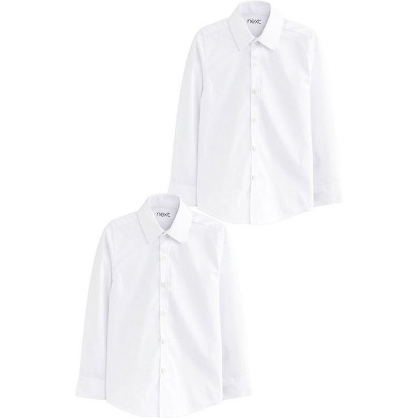 Next Langarmhemd Langärmelige Stretch-Hemden, 2er-Pack (2-tlg)