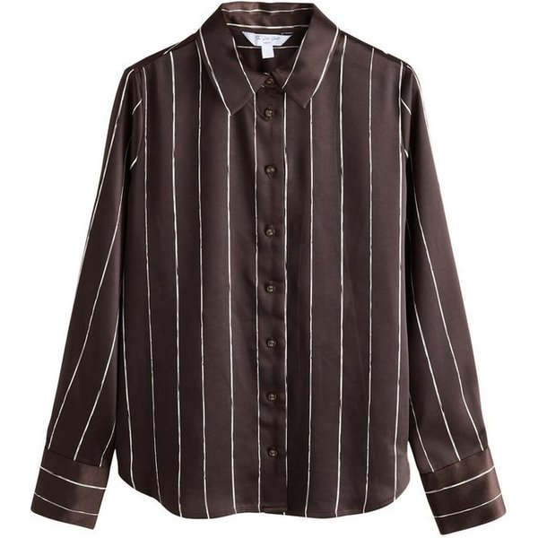 Next Langarmhemd Langarmshirt aus Satin, Kurzgröße (1-tlg)
