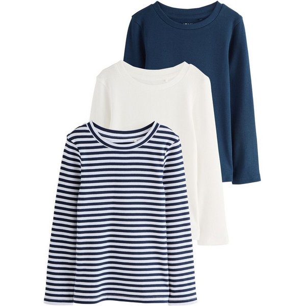 Next Langarmshirt 3er-Pack gerippte Langarmoberteile (3-tlg)