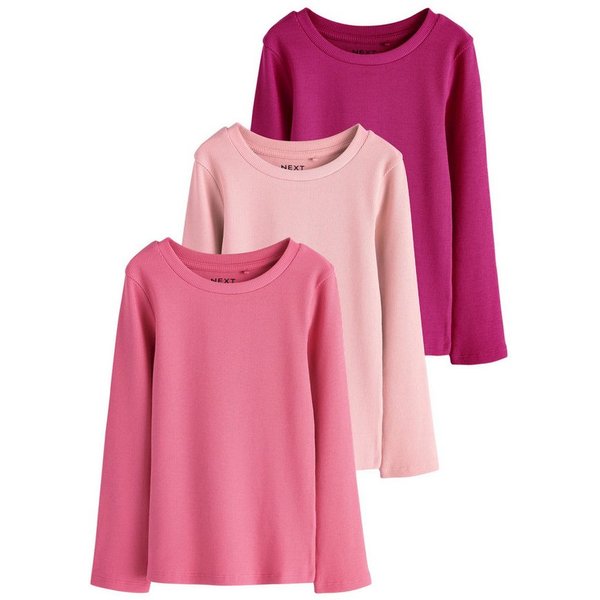 Next Langarmshirt 3er-Pack gerippte Langarmoberteile (3-tlg)