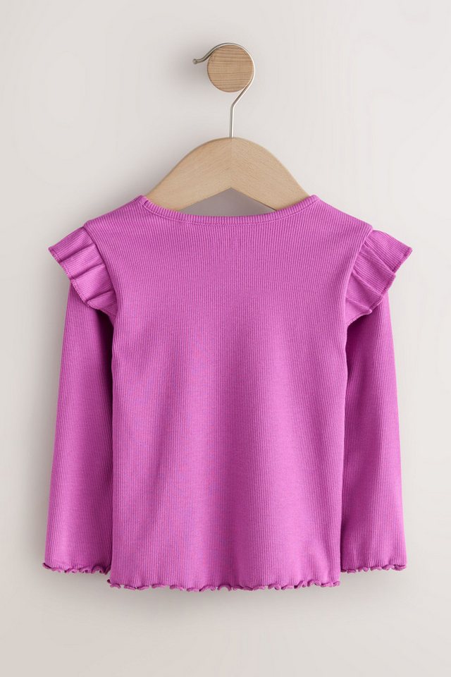 Next Langarmshirt Geripptes Langarmoberteil mit Rüschen (1-tlg) – Bild 2 von 5