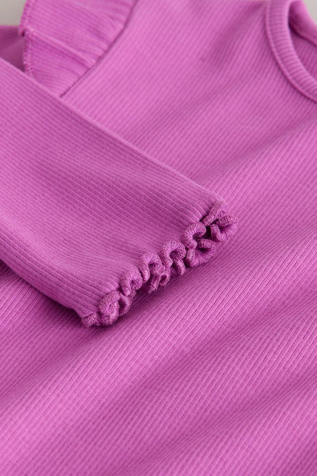 Next Langarmshirt Geripptes Langarmoberteil mit Rüschen (1-tlg) – Bild 4 von 5