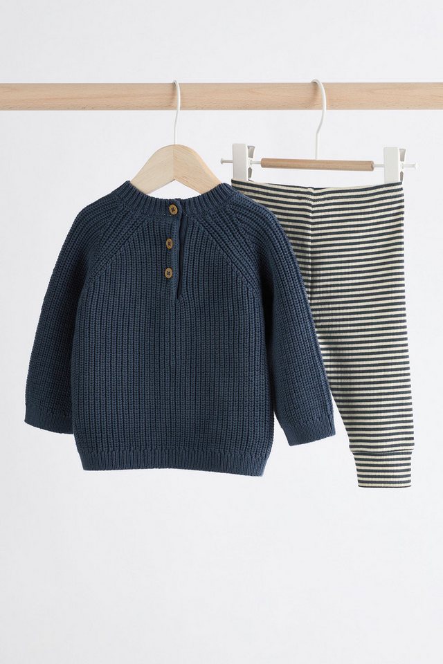 Next Langarmshirt & Leggings Gestricktes Baby-Set mit Pullover und Leggings (2-tlg) – Bild 2 von 5