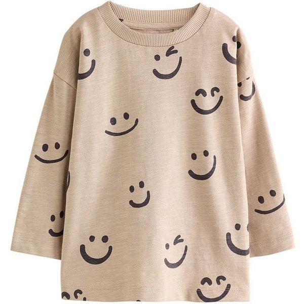 Next Langarmshirt Langarmshirt mit durchgehendem Print, Baumwolle (1-tlg)