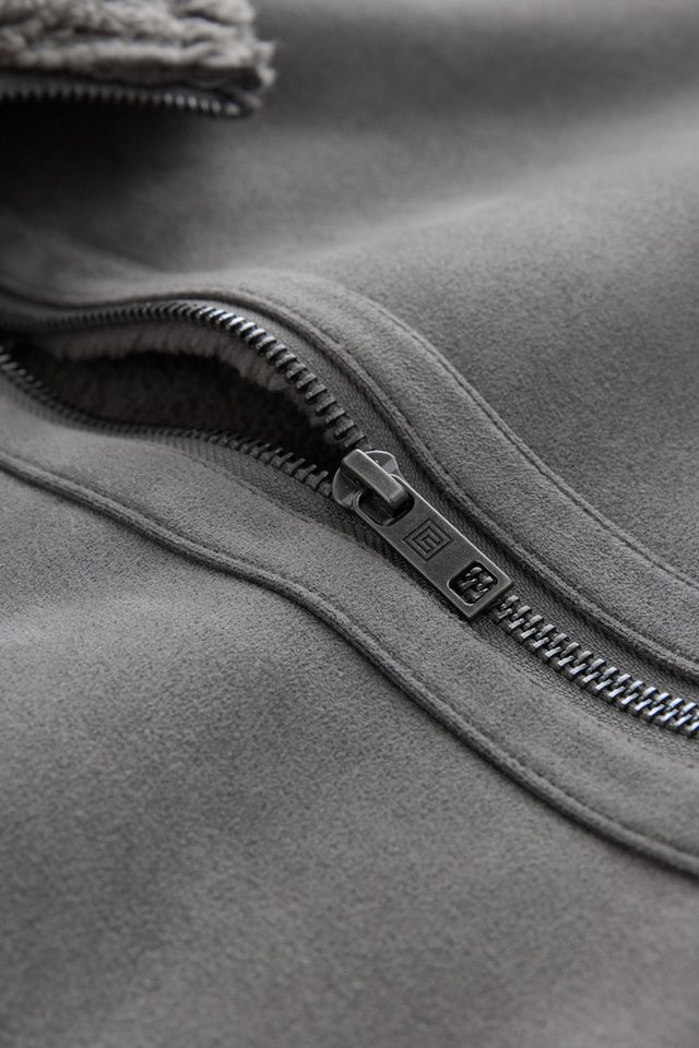 Next Lederjacke Jacke aus Velourskunstfell mit Teddyfutter (1-St) – Bild 4 von 5