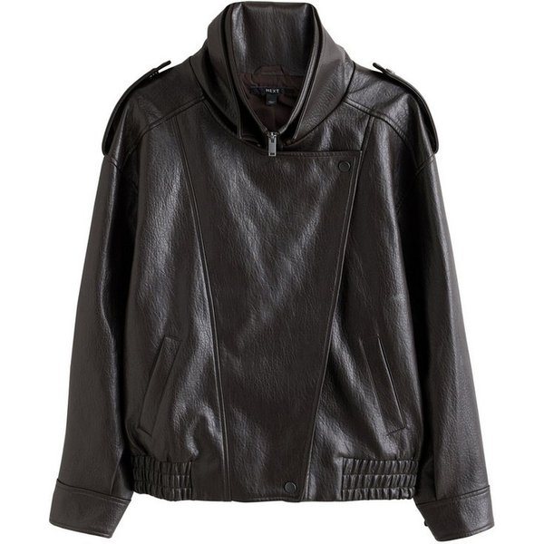 Next Ledermantel Bomberjacke aus Kunstleder, Kurzgröße (1-tlg)