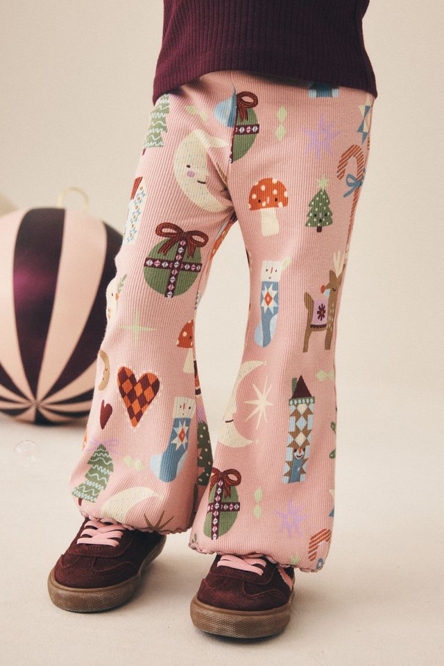Next Leggings Gerippte Leggings mit Schlag, Weihnachten (1-tlg) – Bild 5 von 5