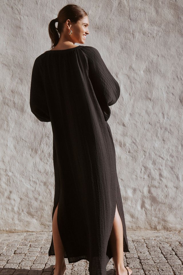 Next Maxikleid Maxikaftan mit langen Ärmeln (1-tlg) – Bild 2 von 5