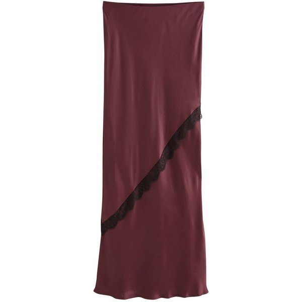 Next Maxirock Satin-Maxirock mit Spitze (1-tlg)