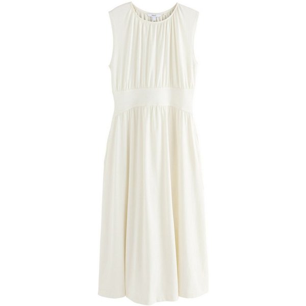 Next Midikleid Sommerliches, tailliertes Jersey-Midikleid (1-tlg)
