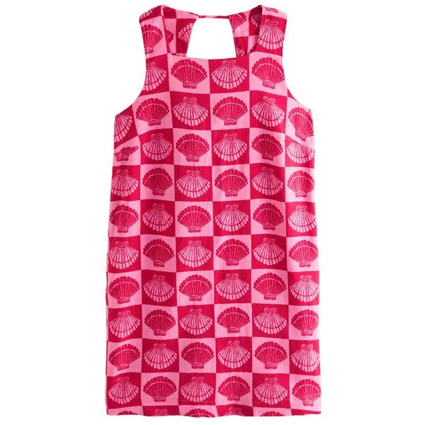 Next Minikleid Etui-Minikleid mit eckigem Ausschnitt und Leinen (1-tlg)